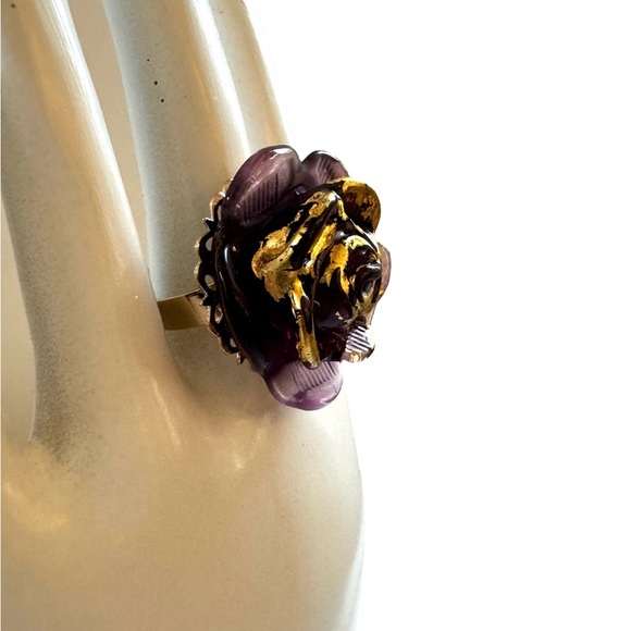 Adjustable large rose/flower ring - Picture 2 of 5